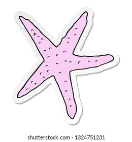 sticker of a cartoon starfish