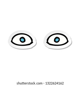 sticker of a cartoon staring eyes