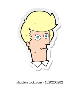 sticker of a cartoon staring face