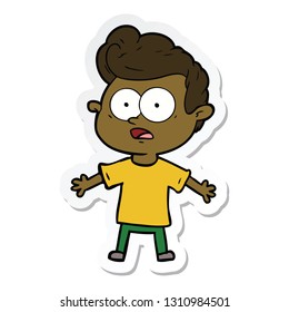 sticker of a cartoon staring man