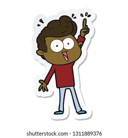 sticker of a cartoon staring man