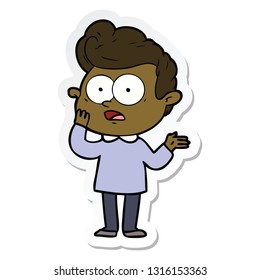 sticker of a cartoon staring man