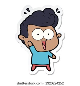 sticker of a cartoon staring man