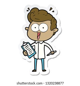 sticker of a cartoon staring man