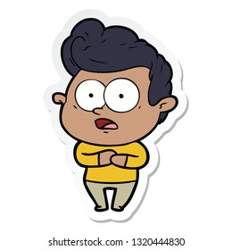 sticker of a cartoon staring man