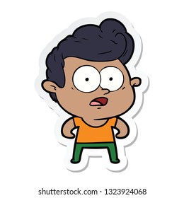 sticker of a cartoon staring man