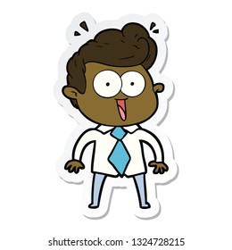 sticker of a cartoon staring man