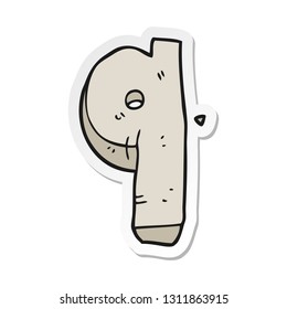 sticker of a cartoon stone number nine