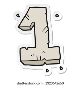 sticker of a cartoon stone number one
