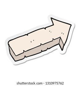 sticker of a cartoon stone pointing arrow