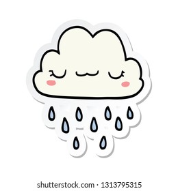 sticker of a cartoon storm cloud