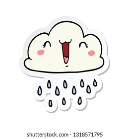 sticker of a cartoon storm cloud