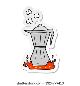 sticker of a cartoon stovetop espresso maker