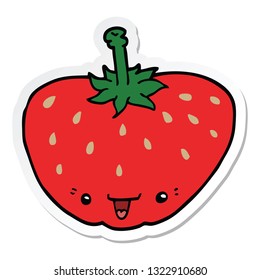 sticker of a cartoon strawberry