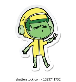 sticker of a cartoon stressed astronaut