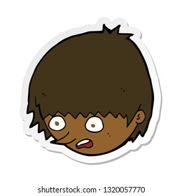 sticker of a cartoon stressed face