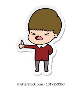 sticker of a cartoon stressed man