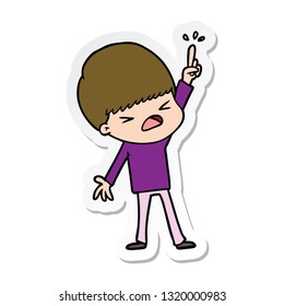 sticker of a cartoon stressed man