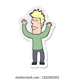 sticker of a cartoon stresssed man