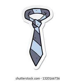 sticker of a cartoon striped tie
