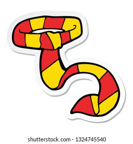 sticker of a cartoon striped tie