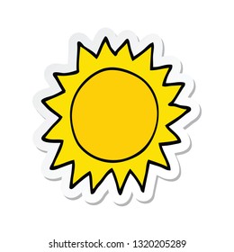 sticker of a cartoon sun