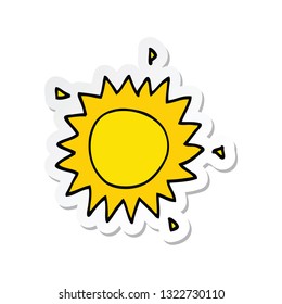 sticker of a cartoon sun