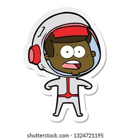 sticker of a cartoon surprised astronaut