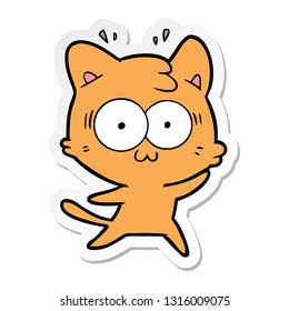pegatina de un gato sorprendido