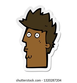sticker of a cartoon surprised face