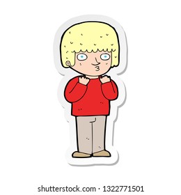 sticker of a cartoon surprised man