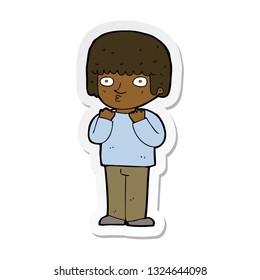sticker of a cartoon surprised man