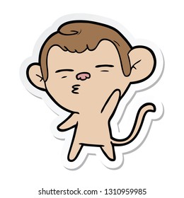 pegatina de un mono sospechoso de dibujos animados
