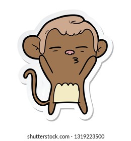 pegatina de un mono sospechoso de dibujos animados
