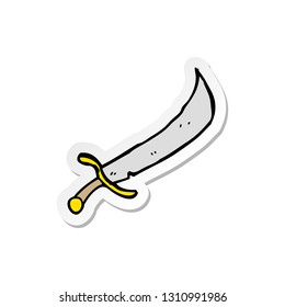 pegatina de una espada de caricatura