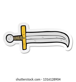 sticker of a cartoon sword