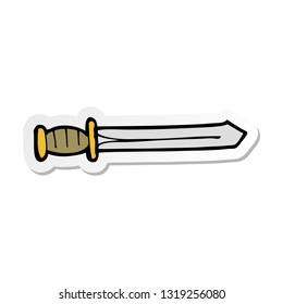 pegatina de una espada de caricatura