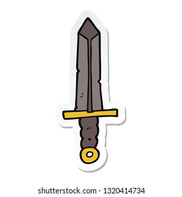 sticker of a cartoon sword