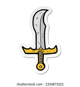 pegatina de una espada de caricatura