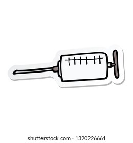 sticker of a cartoon syringe