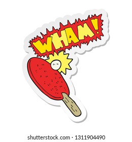 sticker of a cartoon table tennis bat