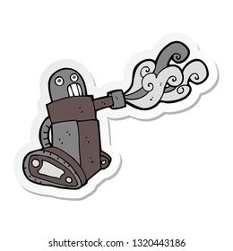 sticker of a cartoon tank robot