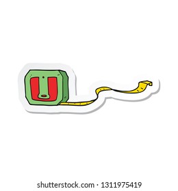sticker of a cartoon tape measure