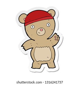 sticker of a cartoon teddy bear