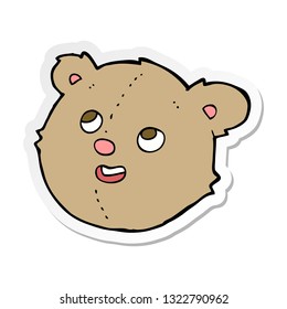 sticker of a cartoon teddy bear head