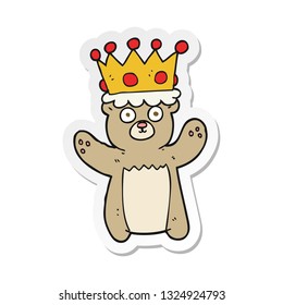 Aufkleber eines Teddybären mit Cartoon