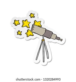 sticker of a cartoon telescope