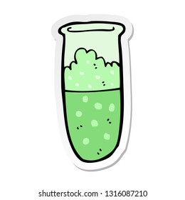 sticker of a cartoon test tube