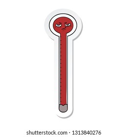 sticker of a cartoon thermometer