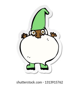pegatina de una caricatura pequeña santa